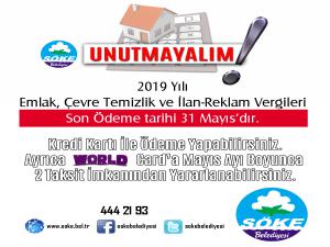Söke Belediyesinden Ödeme Uyarısı