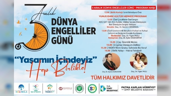 İzmit’te 3 Aralık için anlamlı buluşma: Hep birlikte yaşamın içindeyiz